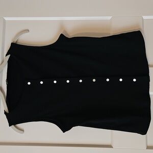 Wild Fable Black Knit Top With White Buttons Large